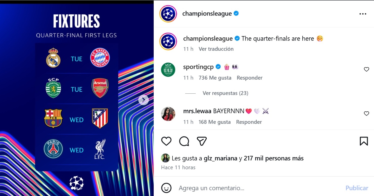 Champions League cuartos de final