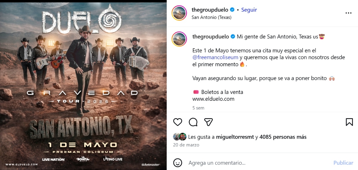 Duelo Gravedad Tour 2026