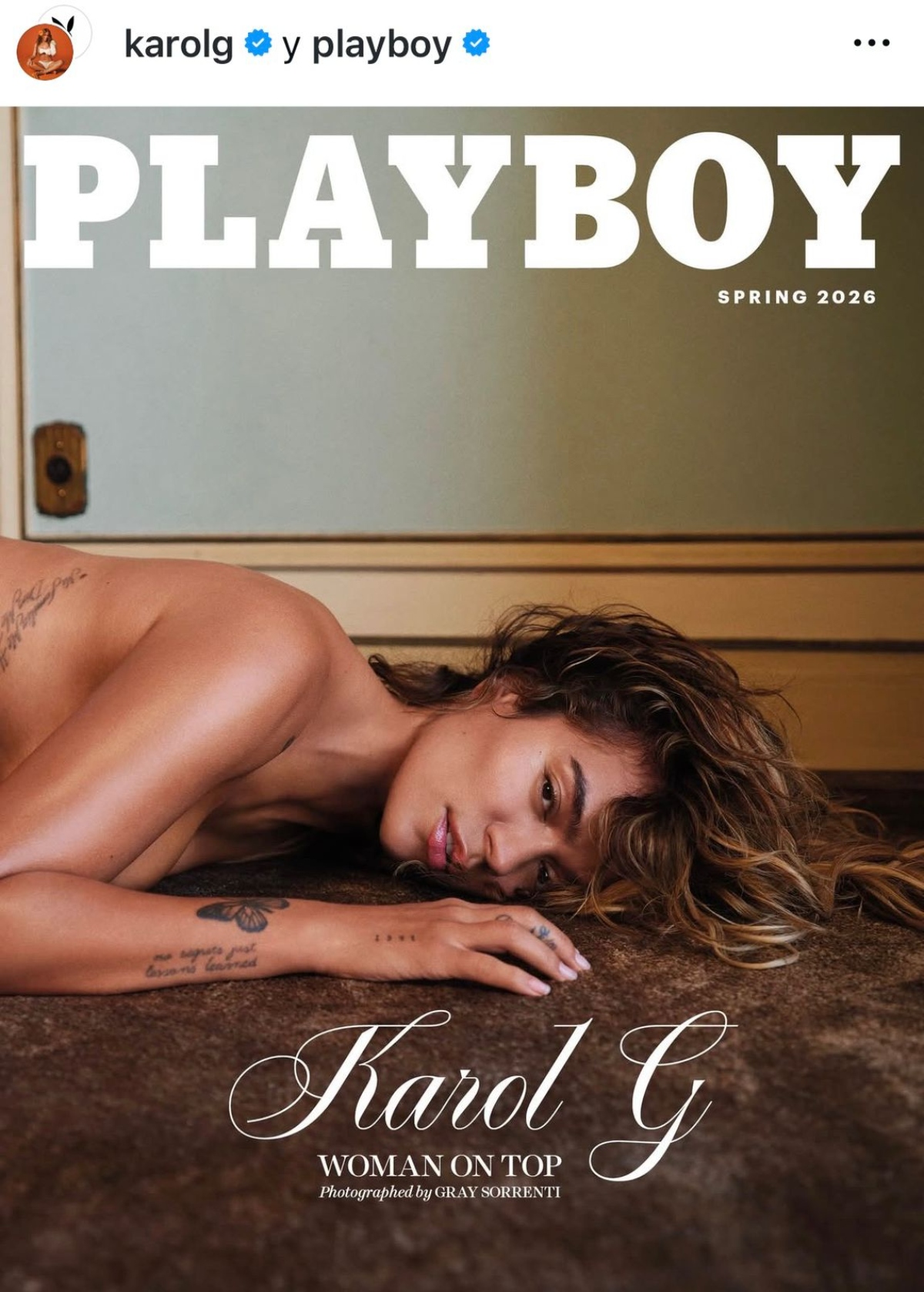 Karol G posa para Playboy con poca ropa