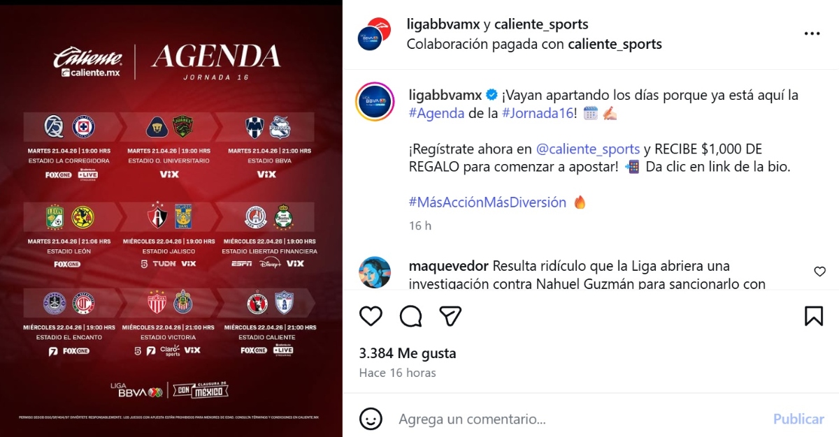 Jornada 16 Liga MX