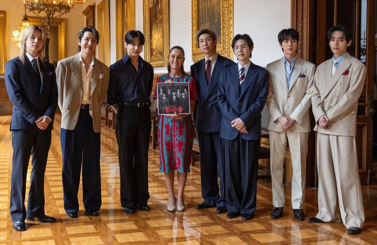 Lanzan detrás de cámaras de visita de BTS al Palacio Nacional de México