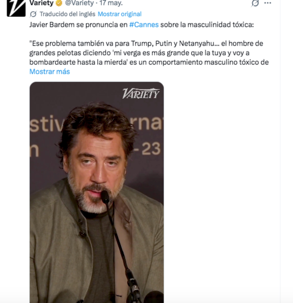 Javier Bardem arremete contra Trump y Putin