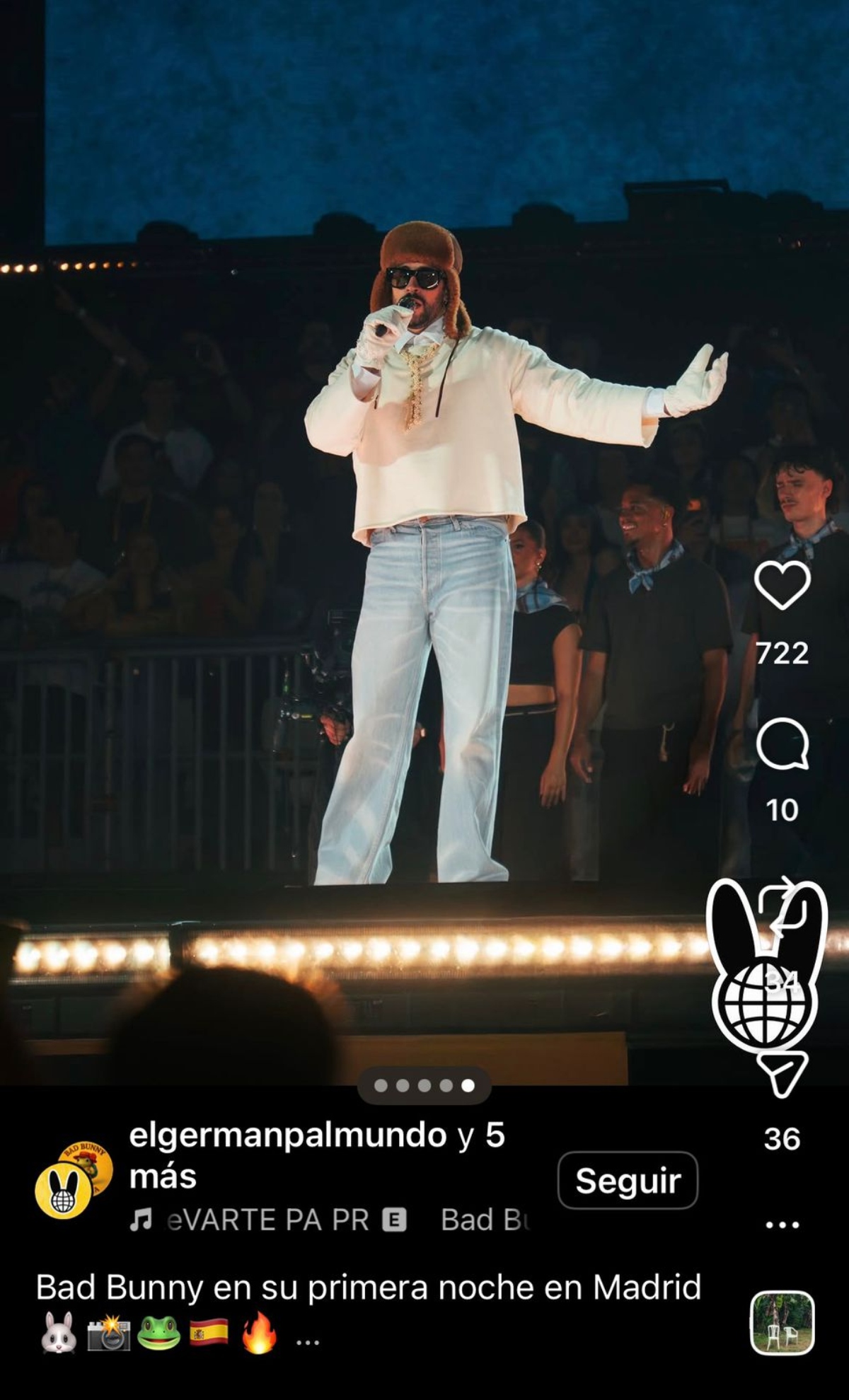 Bad Bunny arrasa con más de 640 mil espectadores en Madrid