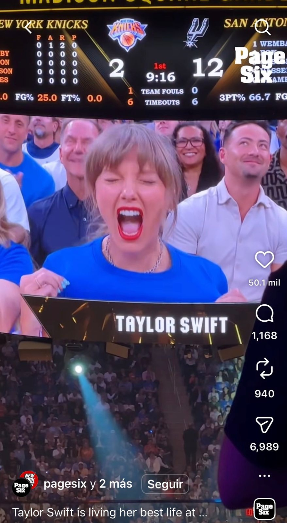 Taylor Swift steals the show at the Knicks game