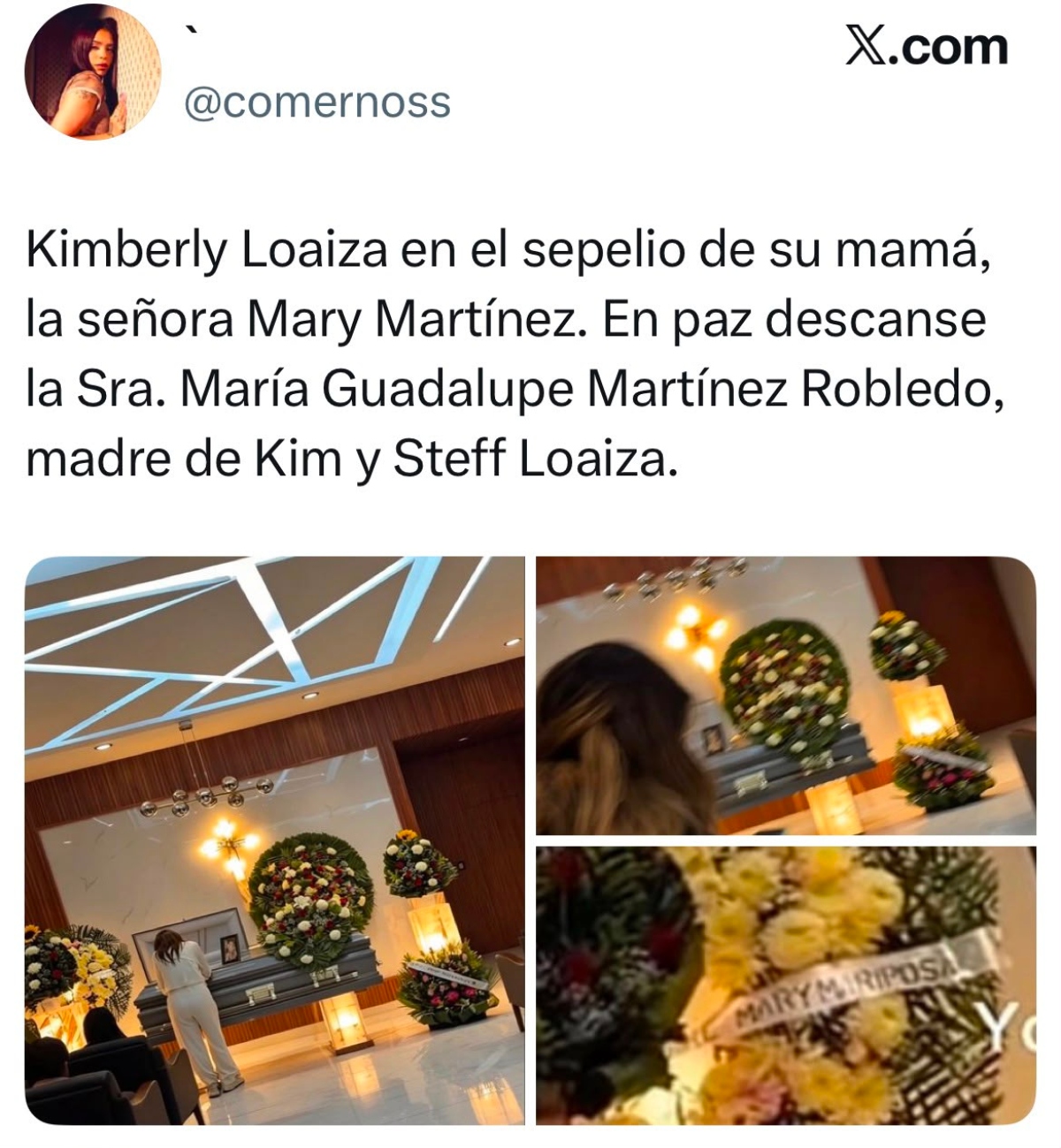 Muere la mamá de la cantante e influencer mexicana Kimberly Loaiza
