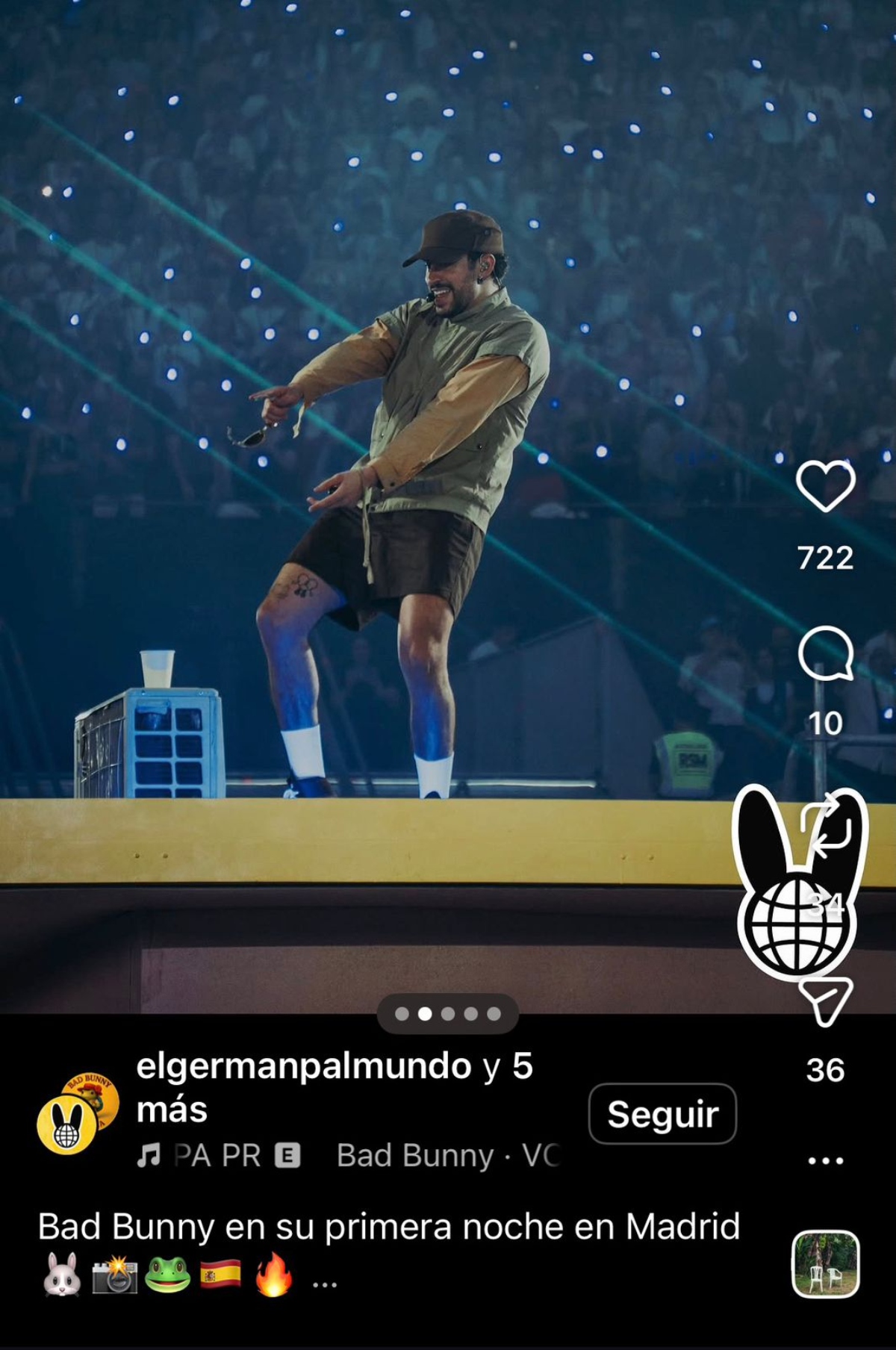 Bad Bunny arrasa con más de 640 mil espectadores en Madrid