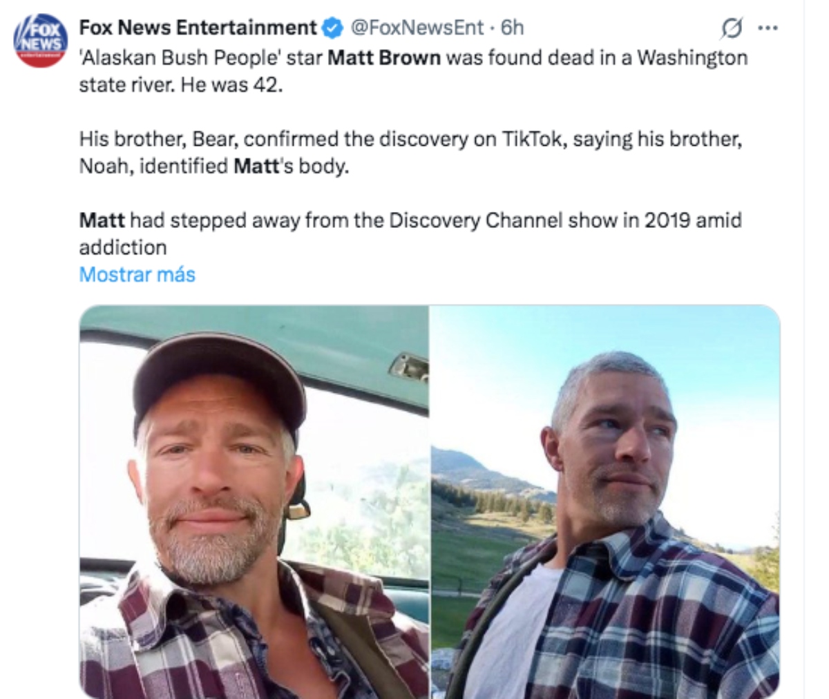 Muere Matt Brown del reality show 'Alaskan Bush People'