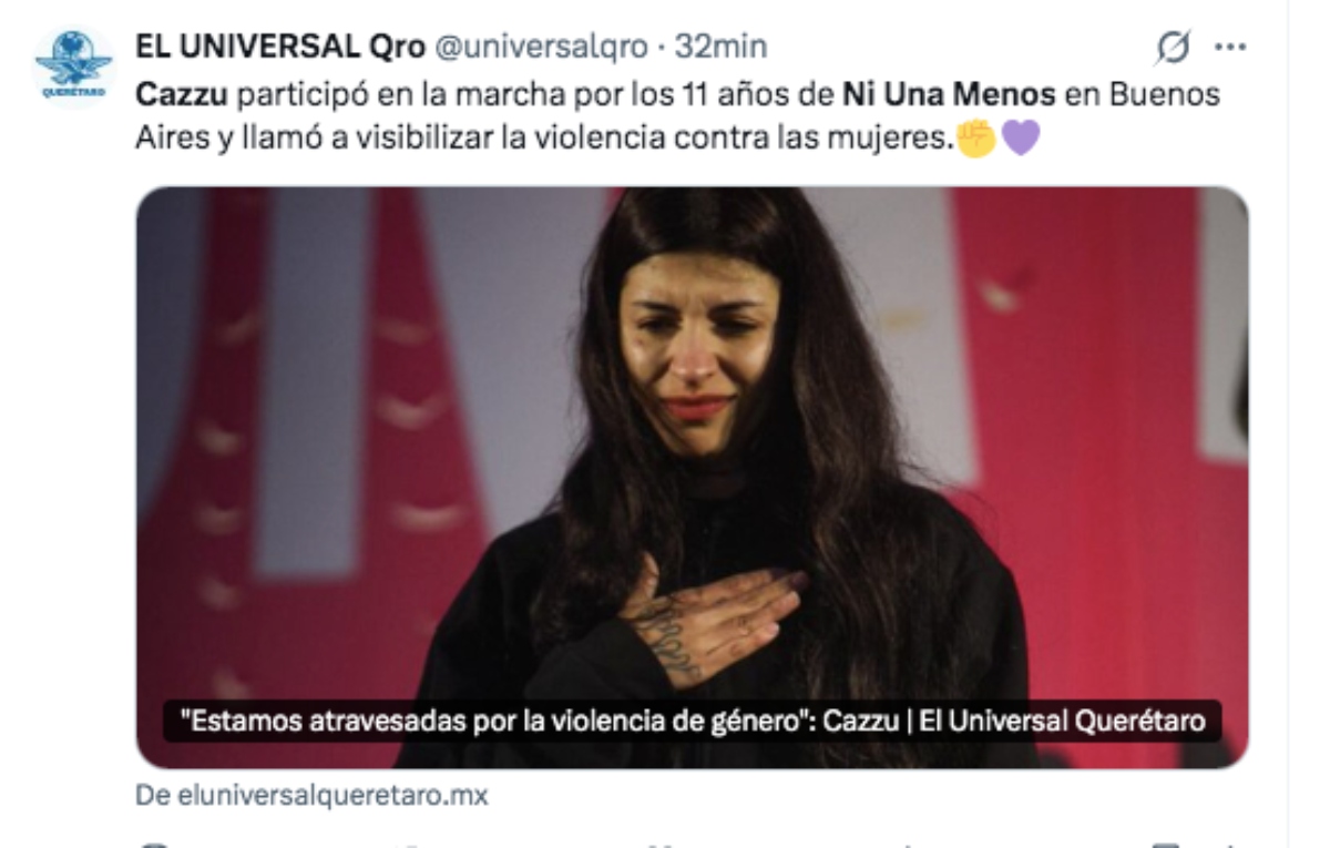 Cazzu participa en la marcha 'Ni Una Menos' y lanza contundente mensaje