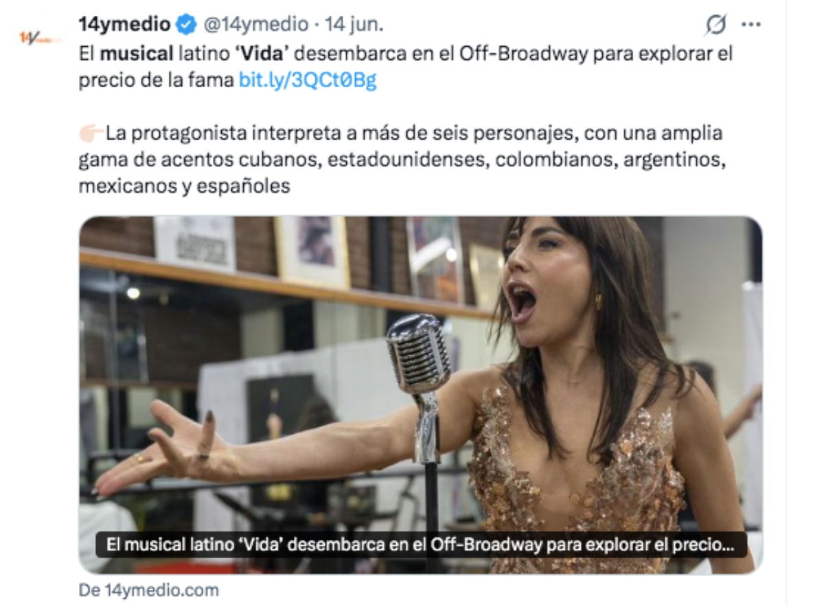 Broadway le abre las puertas al musical latino 'Vida'