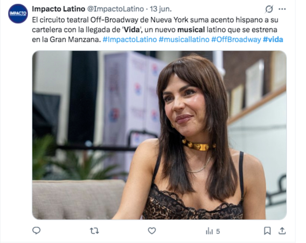 Broadway le abre las puertas al musical latino 'Vida'