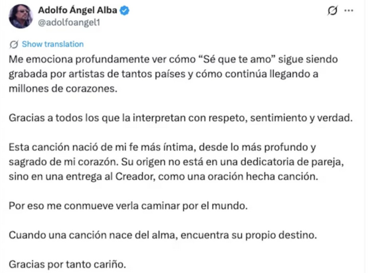 Adolfo Ángel Los Temerarios canción Mariana Seoane