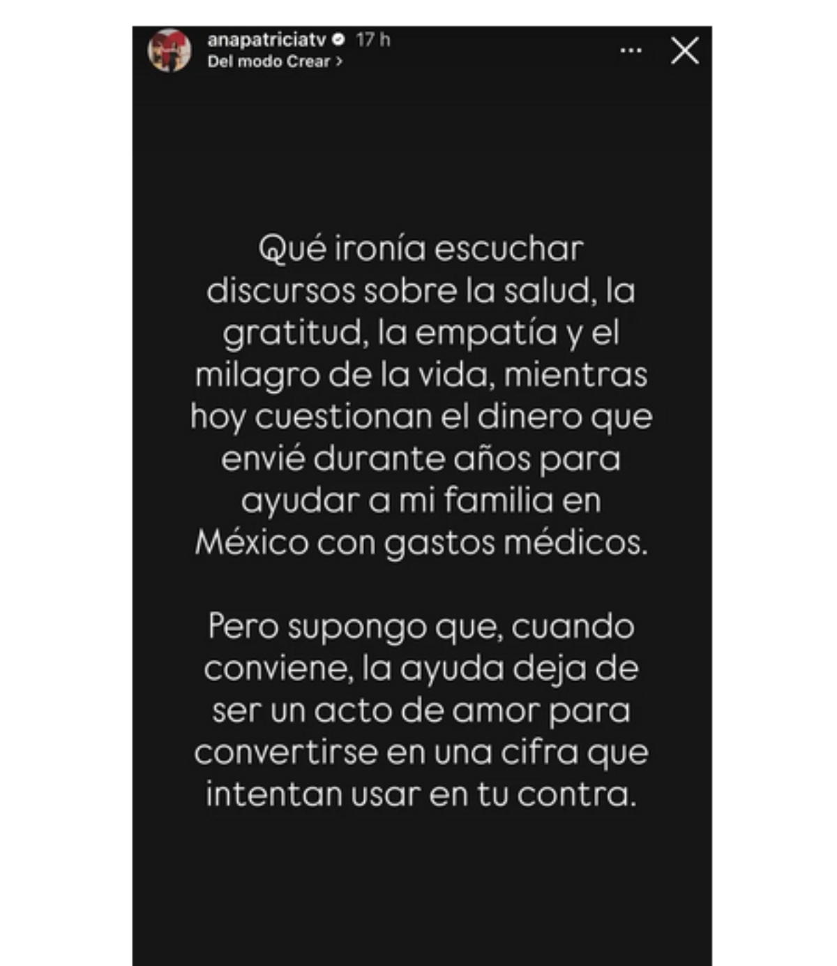 Ana Patricia Gámez manda indirecta con fuerte mensaje
