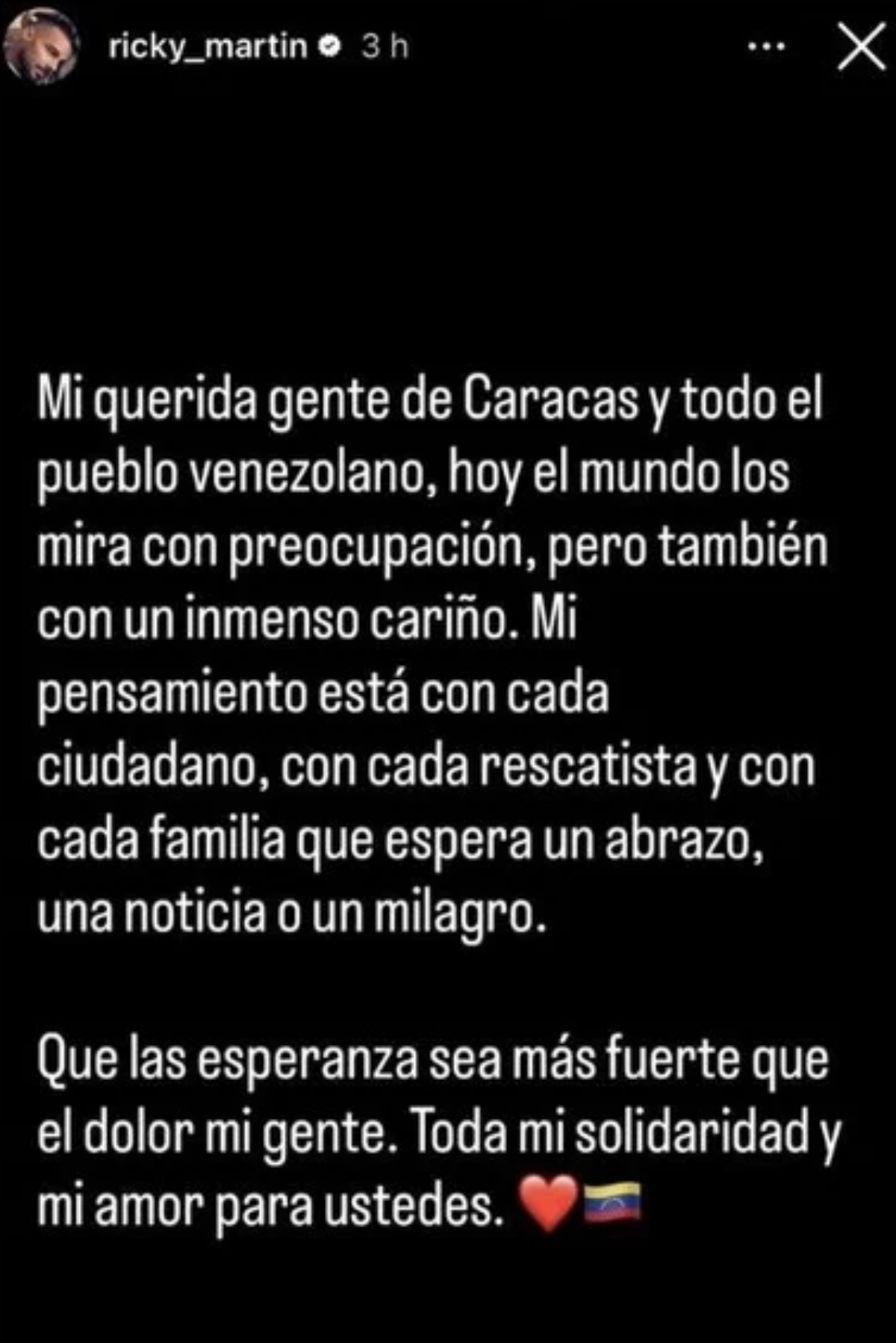 Terremoto en Venezuela Thalía Ricardo Montaner Ricky Martín