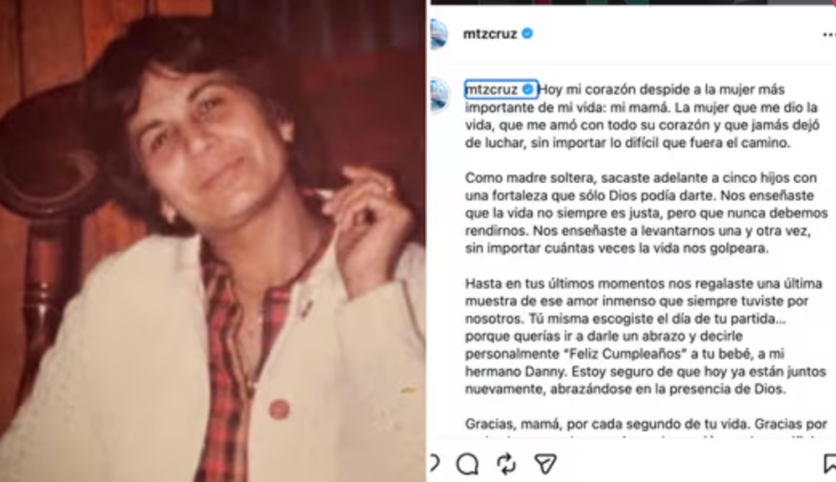 Cruz Martínez ex de Alicia Villarreal luto por la muerte de su mamá