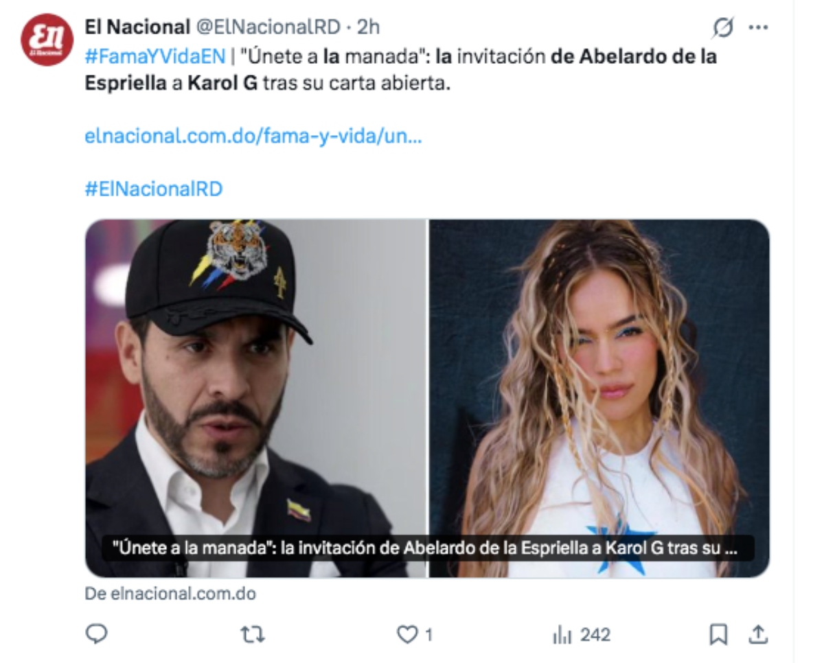 Abelardo de la Espriella presidente Colombia responde Karol G