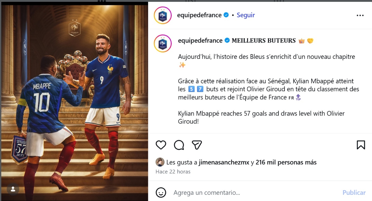 Kylian Mbappé hace historia con Francia