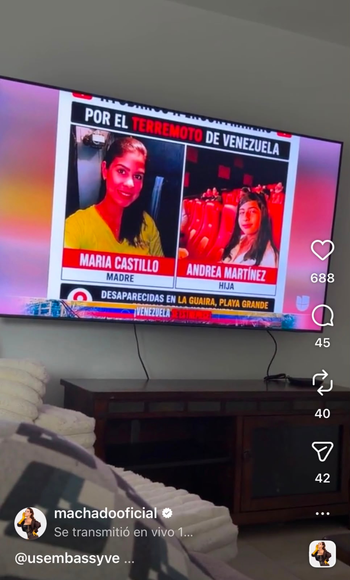 Alicia Machado pide apoyo para la gente de Venezuela terremoto