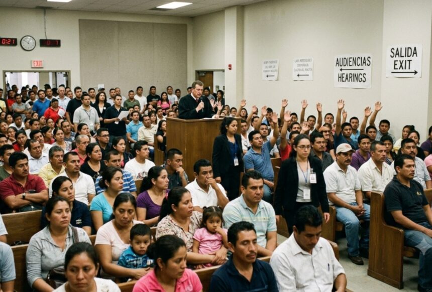 Mega immigration hearings, immigration hearings, mass deportation, Immigration, QuéOnnda