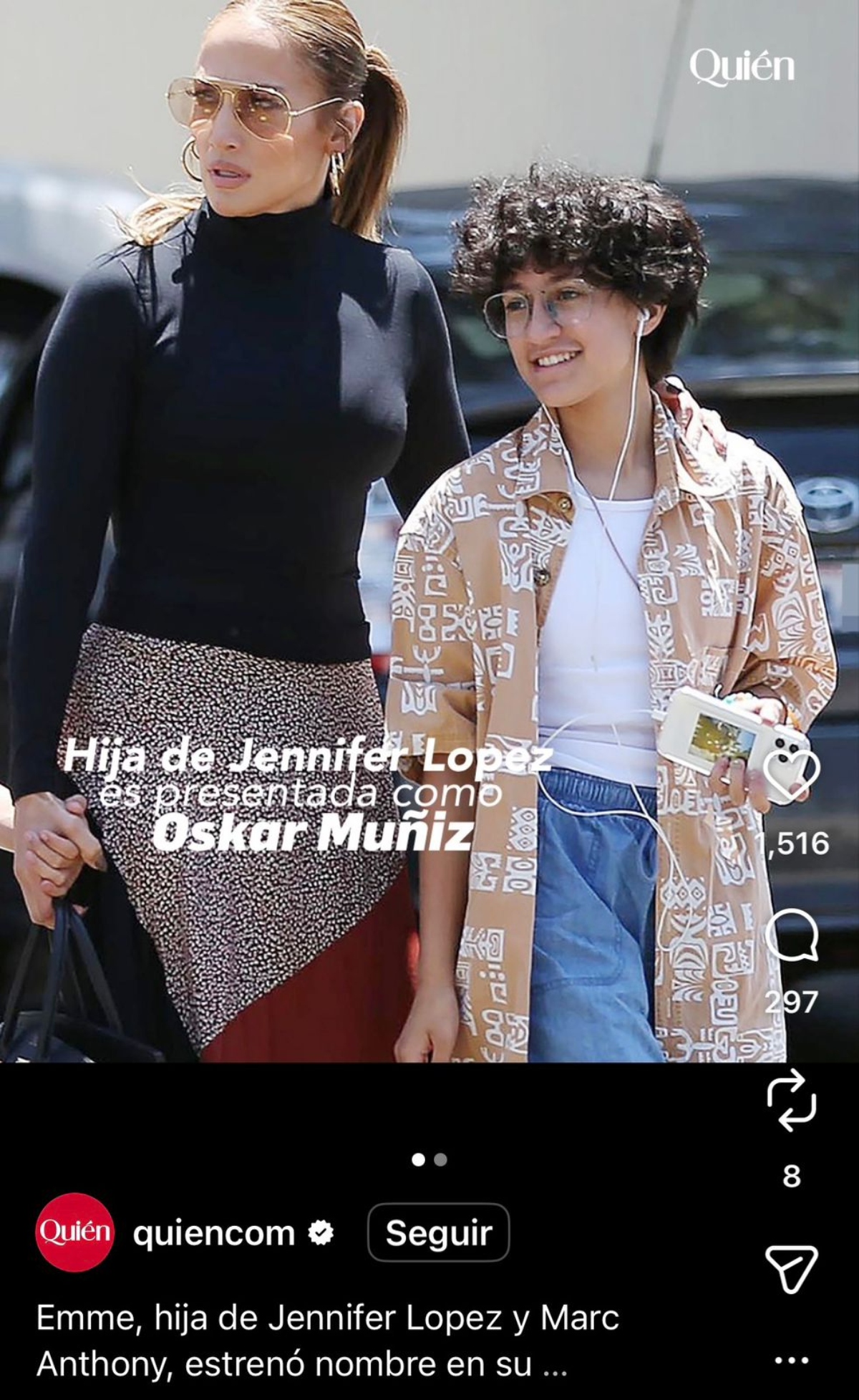 Hija de Jennifer López ahora se identifica como Oskar Muñiz