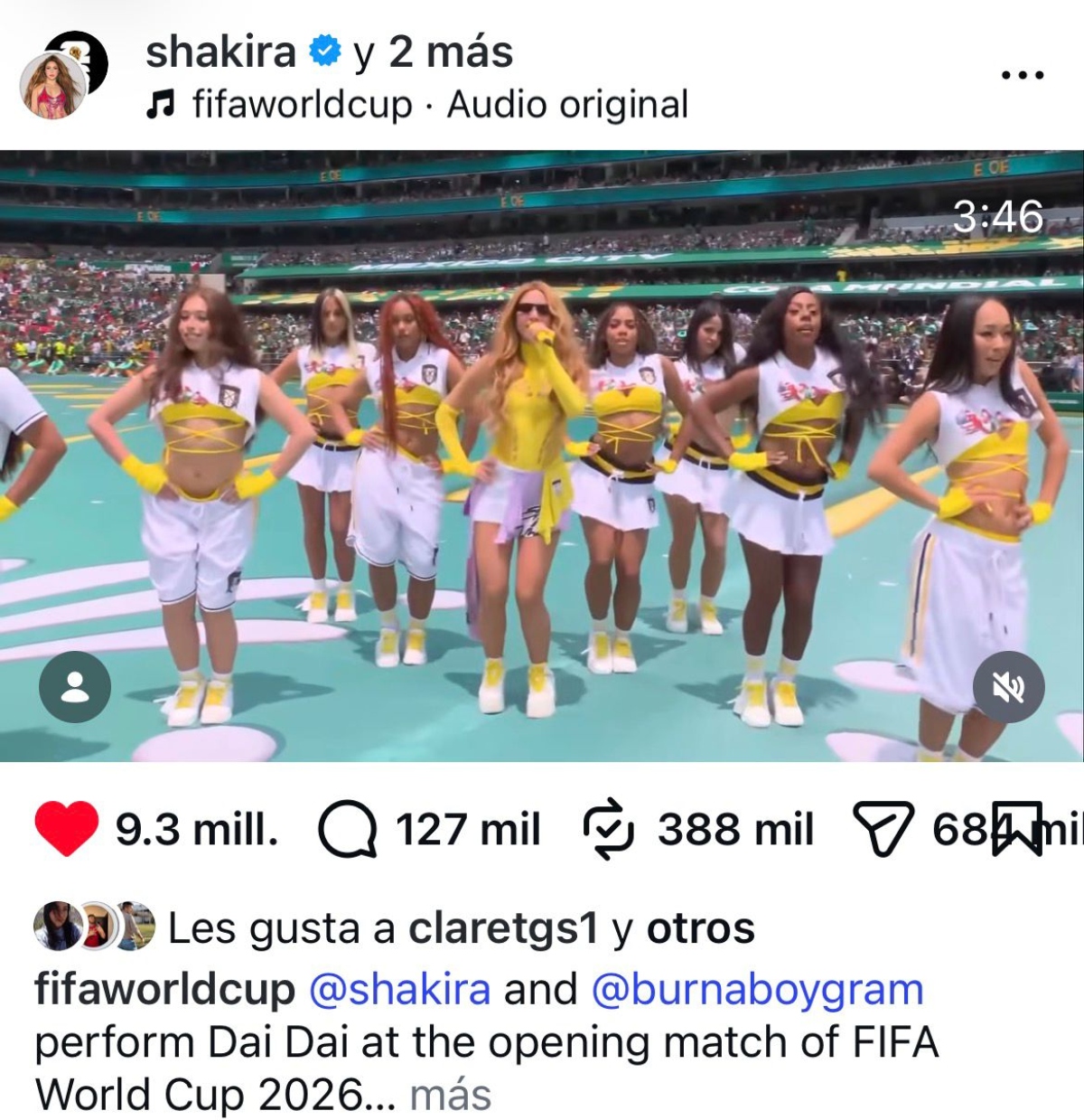 Los bailarines exhiben lo que sucedió con Shakira en el Mundial