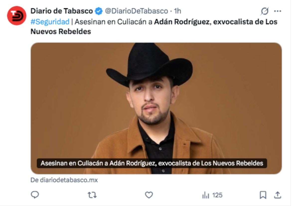 Asesinan a Adán Rodríguez, exvocalista de Los Nuevos Rebeldes, afuera de su casa
