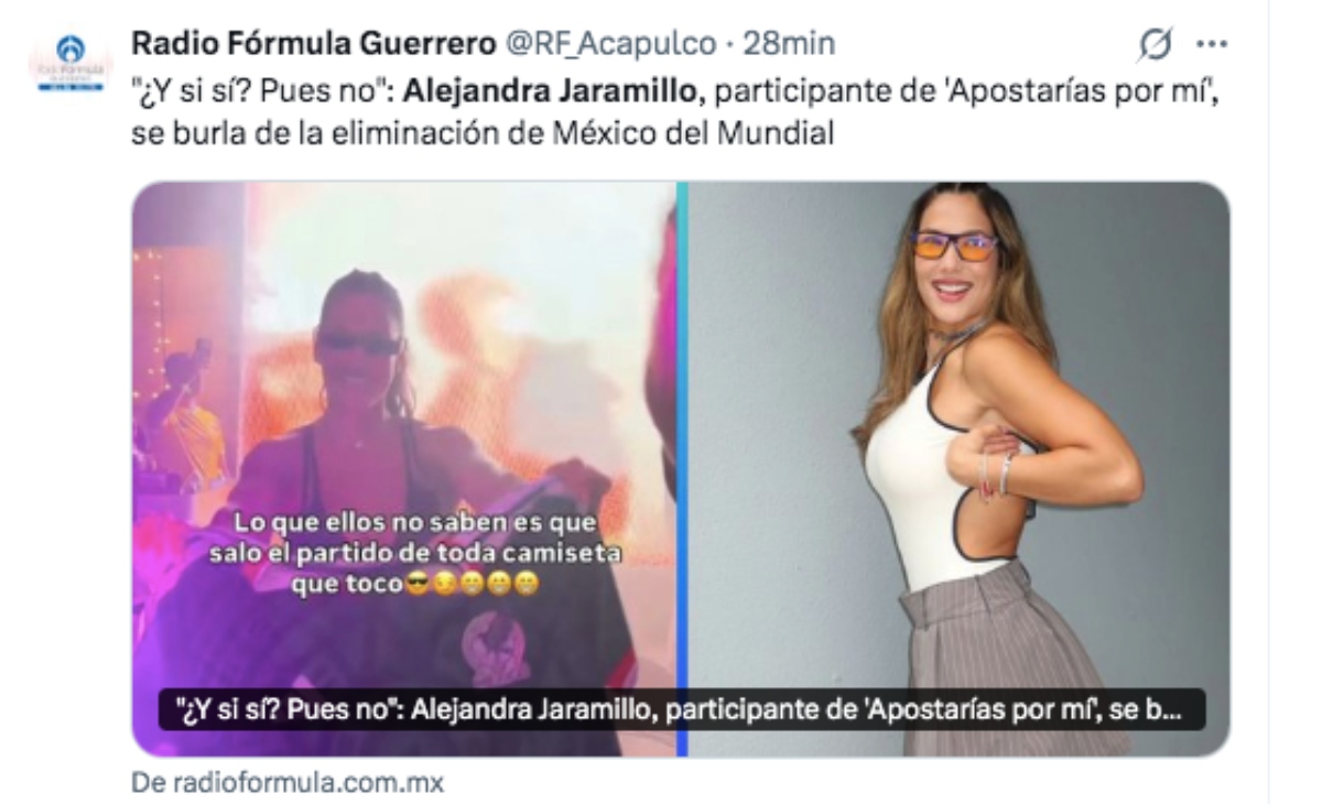 Conductora Alejandra Jaramillo polémica tras celebrar eliminación de México