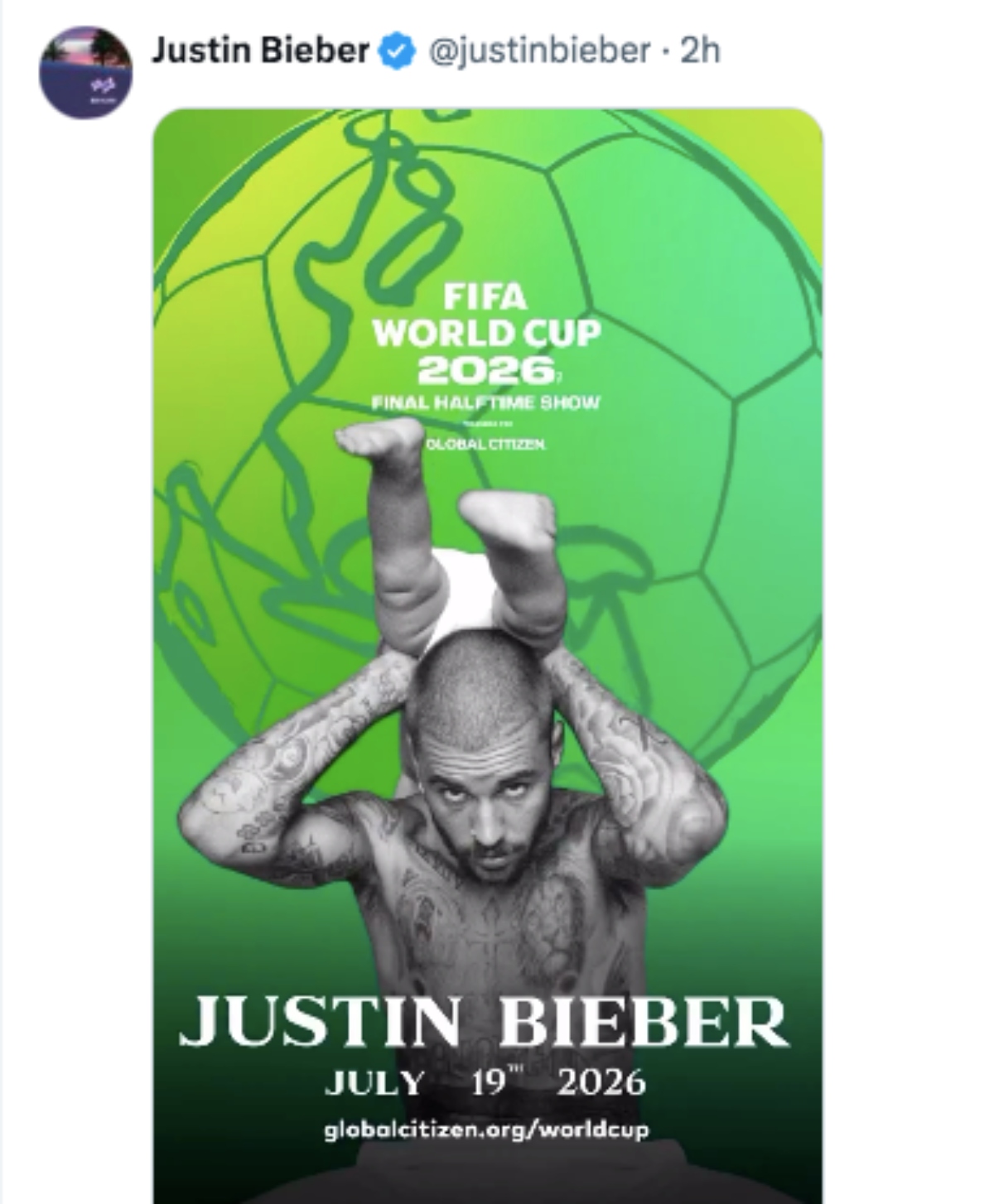 Justin Bieber actuará junto a Shakira, Madonna y BTS en la clausura del Mundial