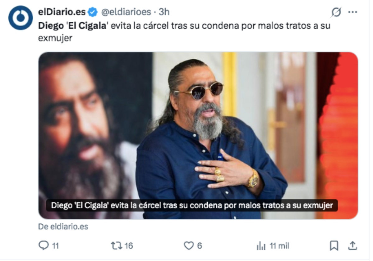 Singer-songwriter Diego 'El Cigala' Is Granted a Stay of His Prison Sentence