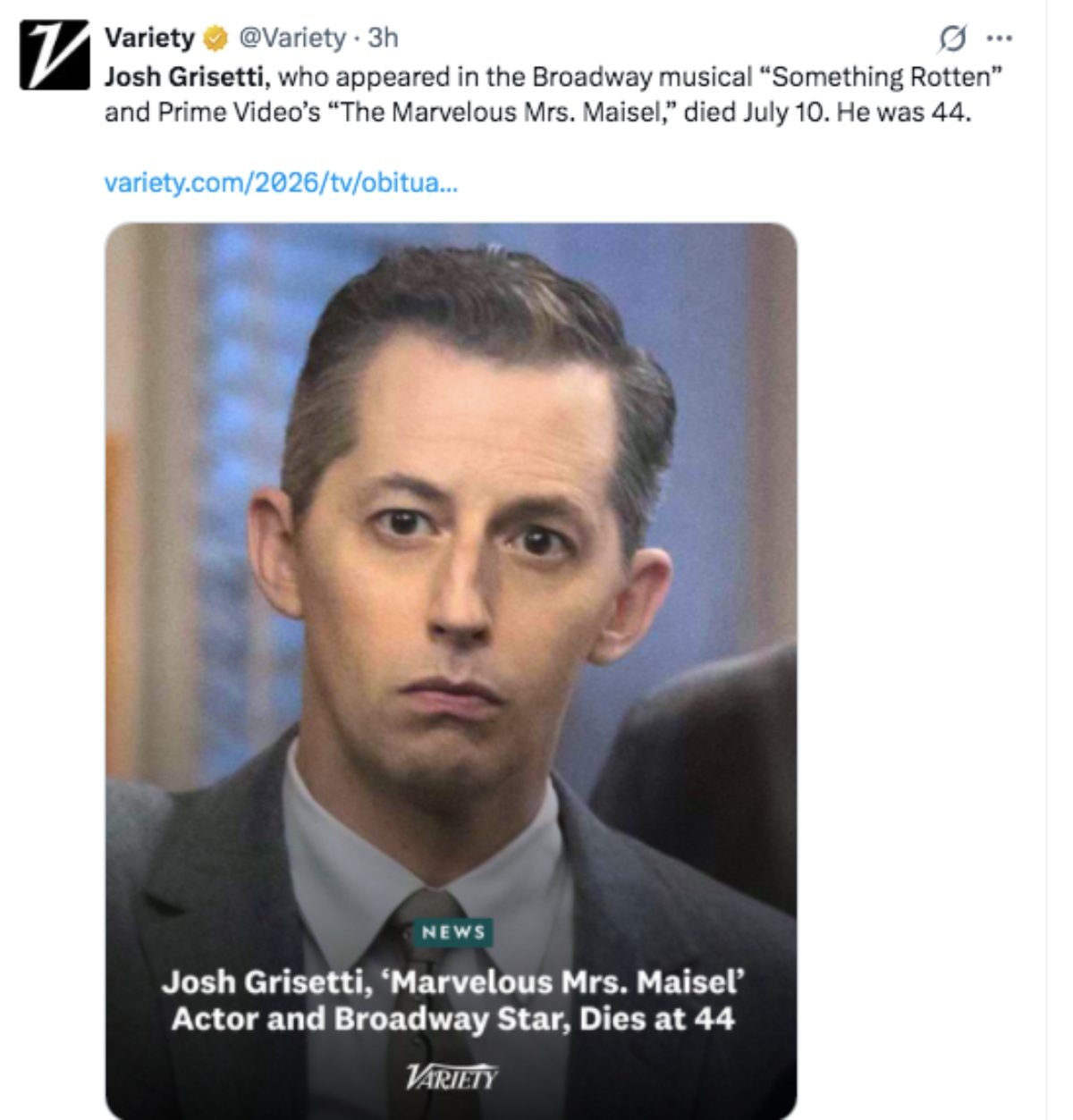 Se quita la vida el actor de televisión Josh Grisetti
