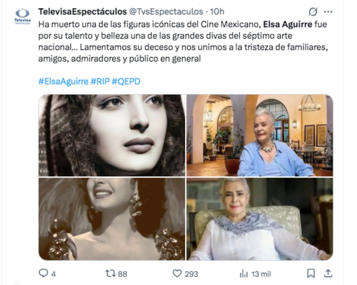 Muere a los 95 años la legendaria actriz Elsa Aguirre