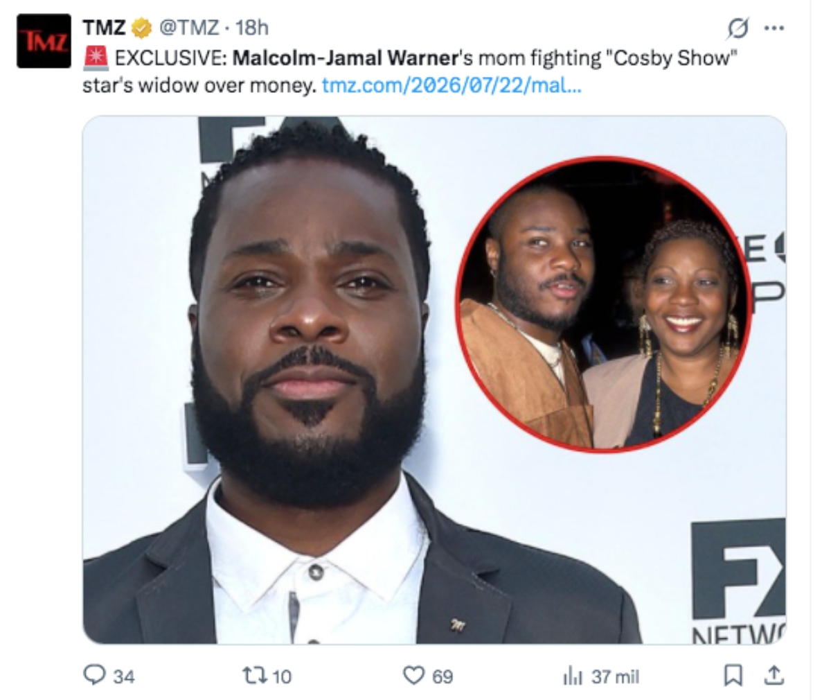 Viuda del actor Malcolm-Jamal Warner demanda a su suegra