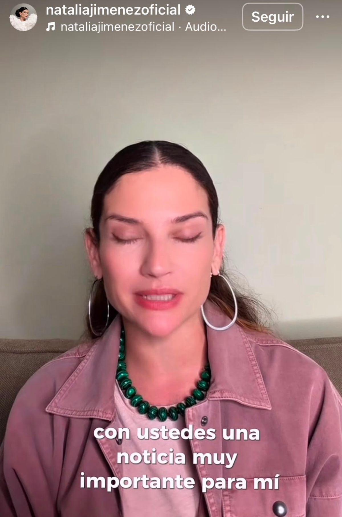 Natalia Jiménez cries while celebrating news about her daughter