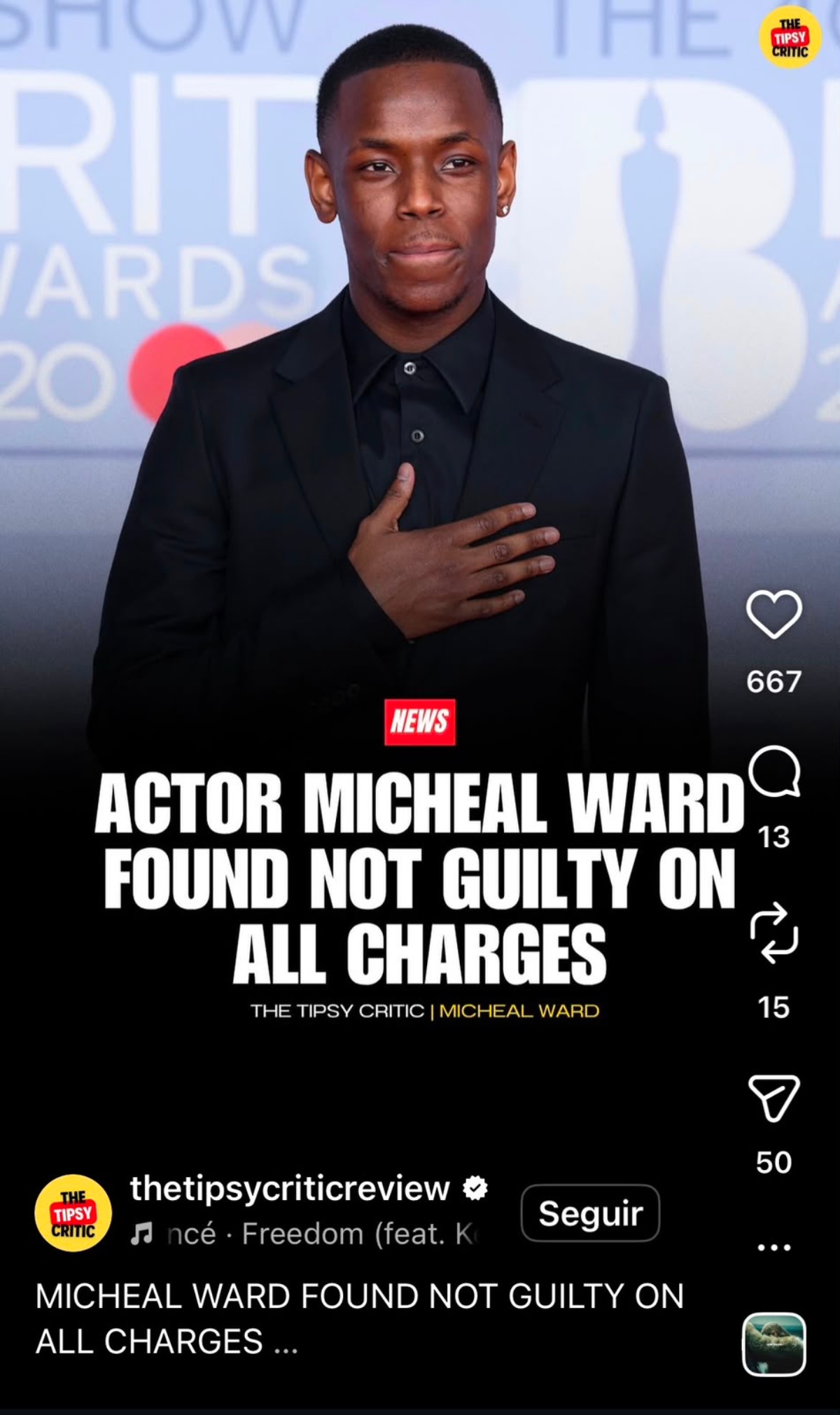 Actor Michael Ward Acquitted of Assault Charges