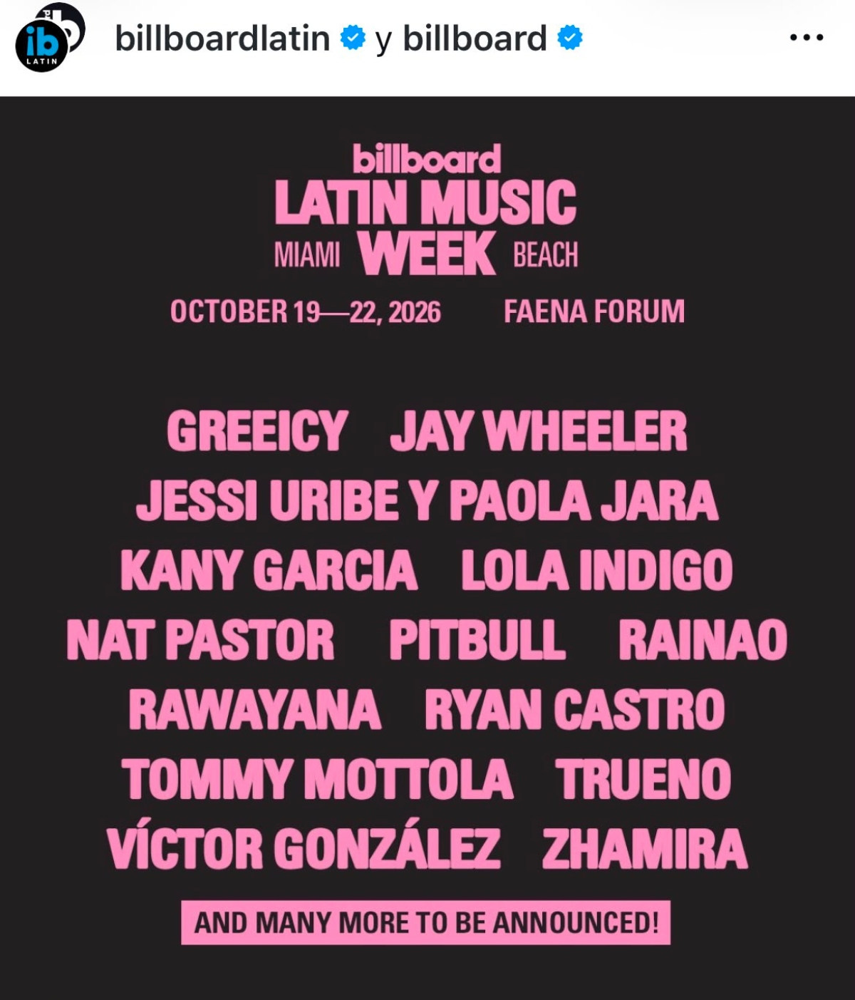 Billboard Lola Índigo Greeicy Kany García Semana Música Latina