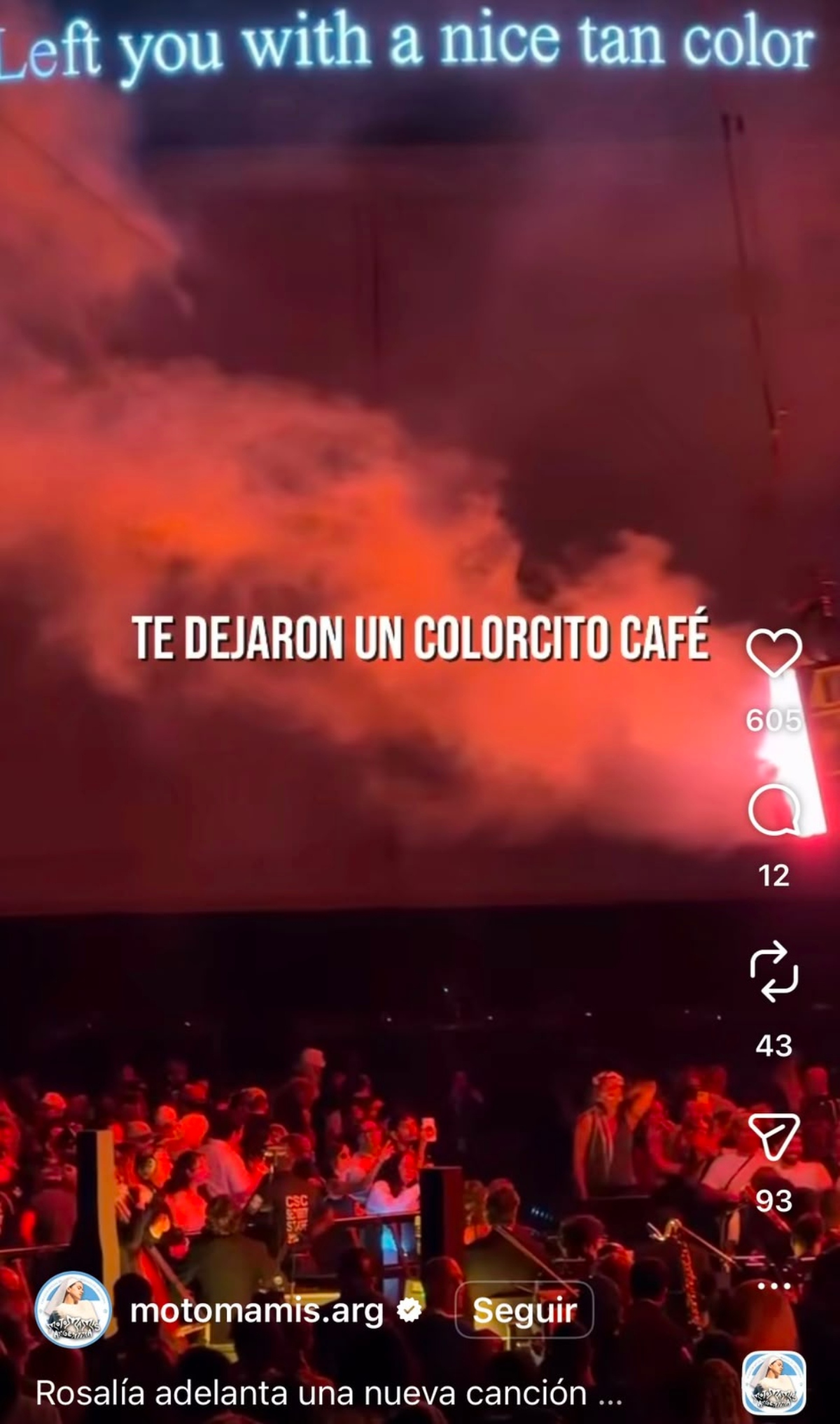 Rosalía sorprende a todos con adelanto de nueva canción en pleno concierto