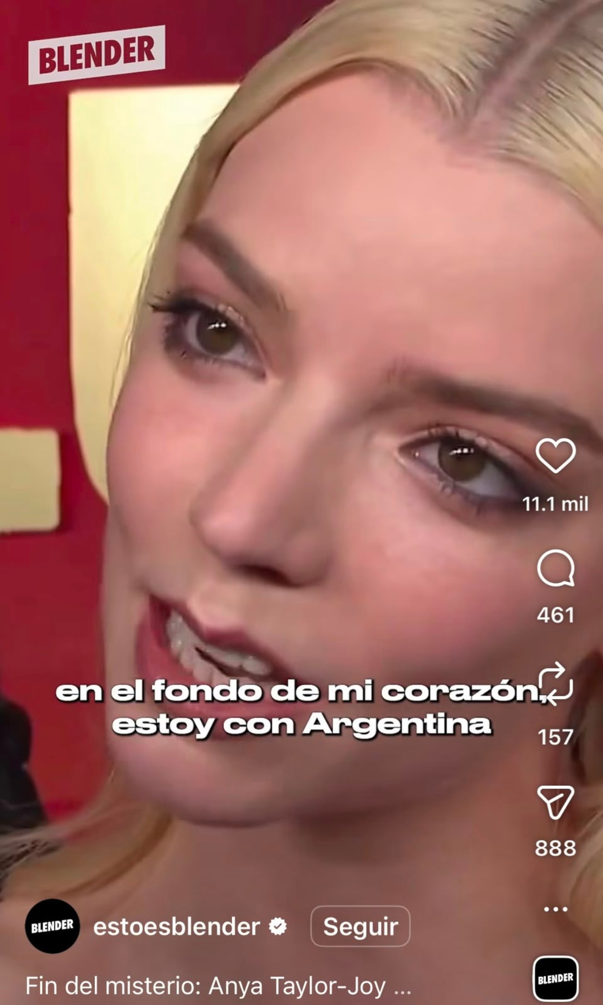 Argentina o Inglaterra Anya Taylor-Joy dice a quién apoya Mundial