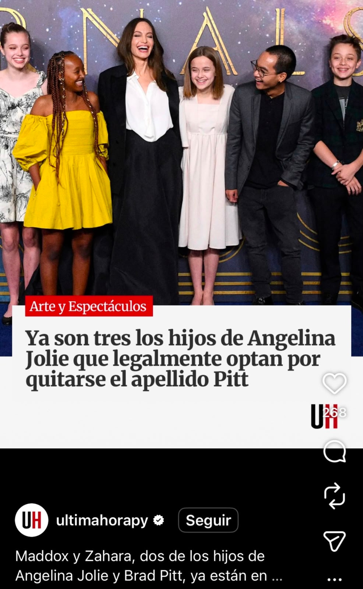 Los cinco hijos de Angelina Jolie y Brad Pitt desprecian al actor y a su apellido
