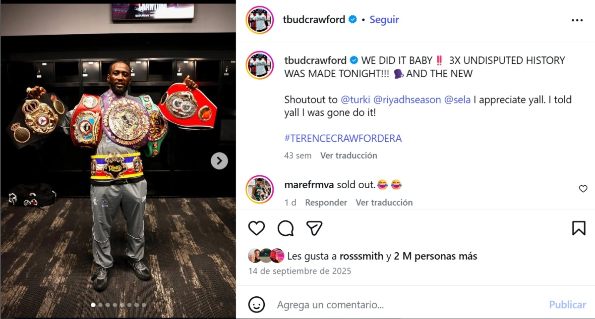 Terence Crawford anuncia su retiro