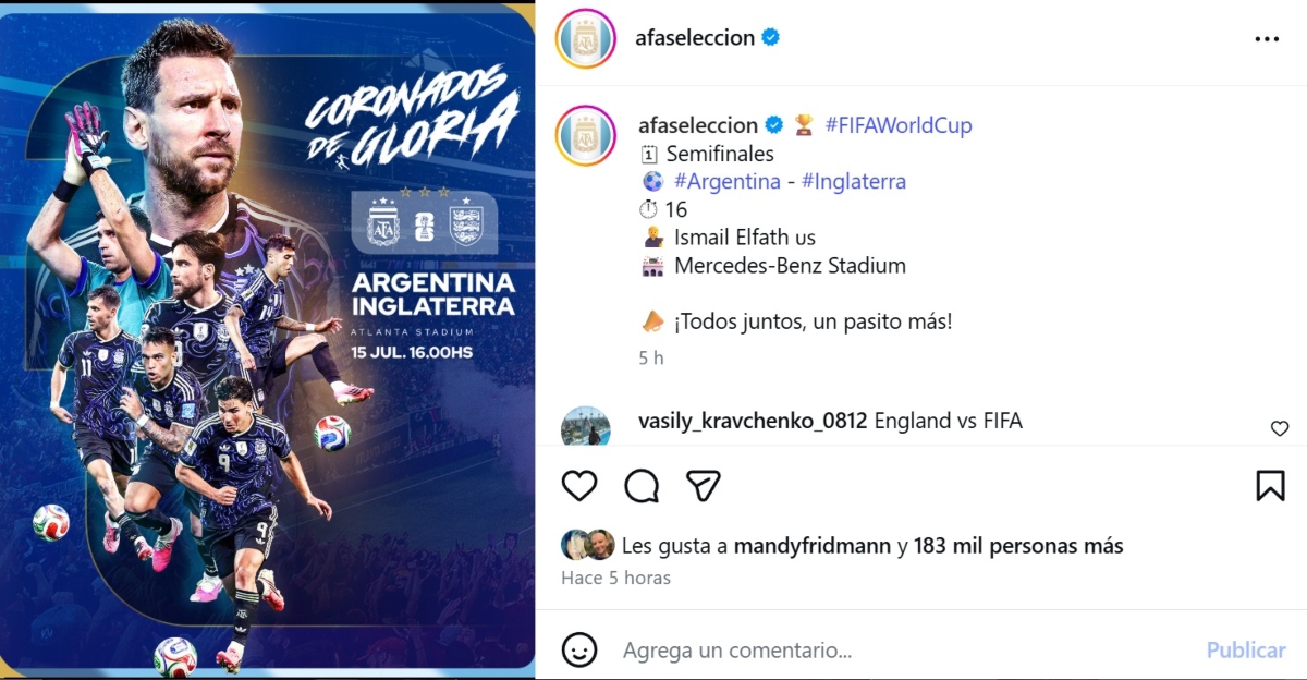 Argentina vs Inglaterra Mundial 2026