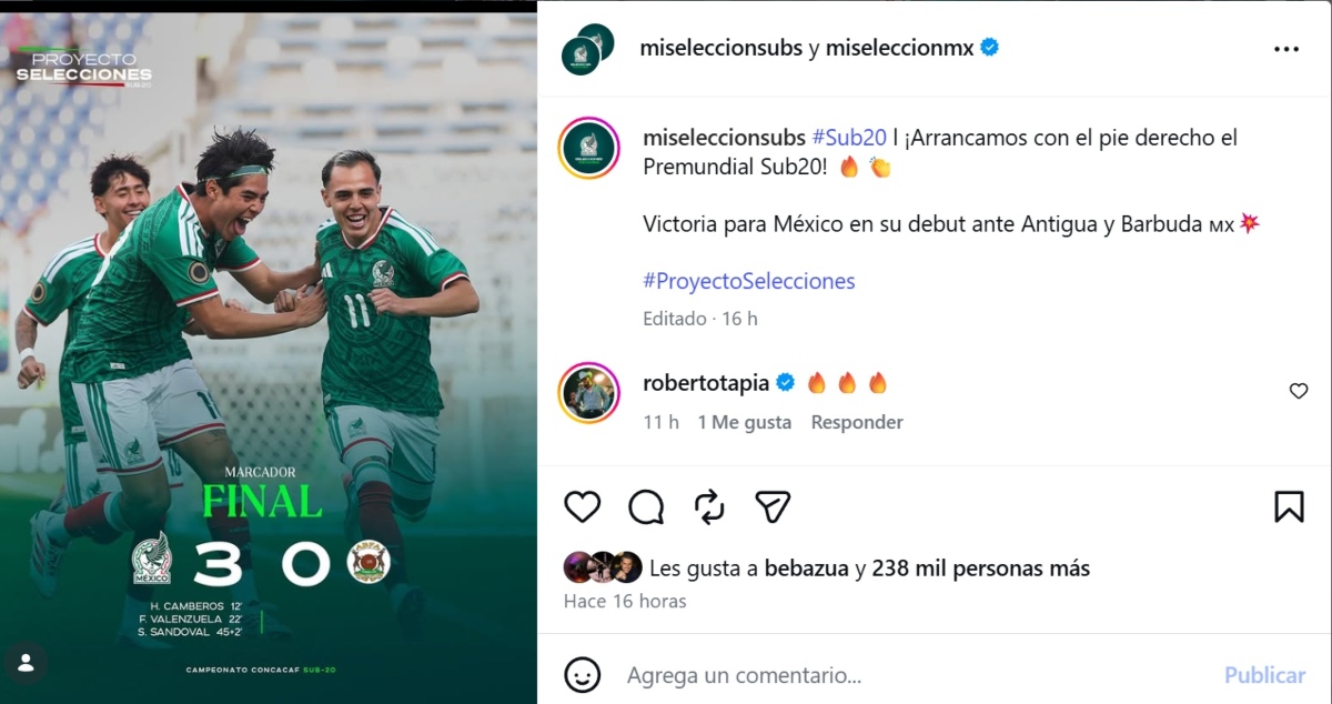 México Sub-20 golea a Antigua y Barbuda